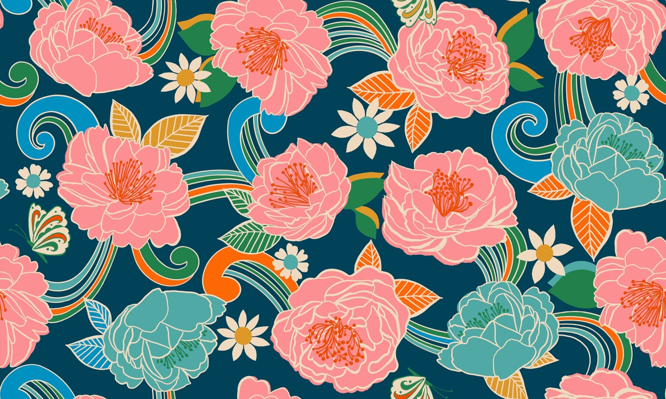 Patchwork Baumwolle - Melody Miller - Curio - Efflorescent Large Floral Flower Galaxy